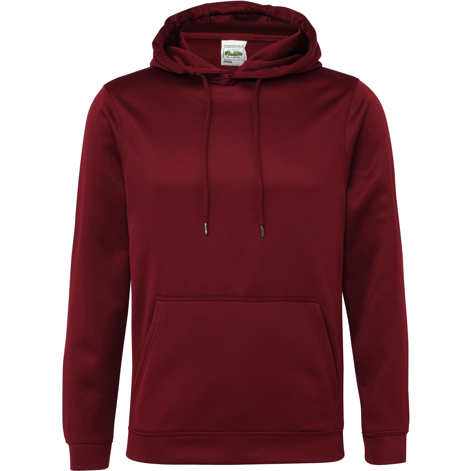 Sweat personnalisé Sports polyester hoodie AWDis burgundy