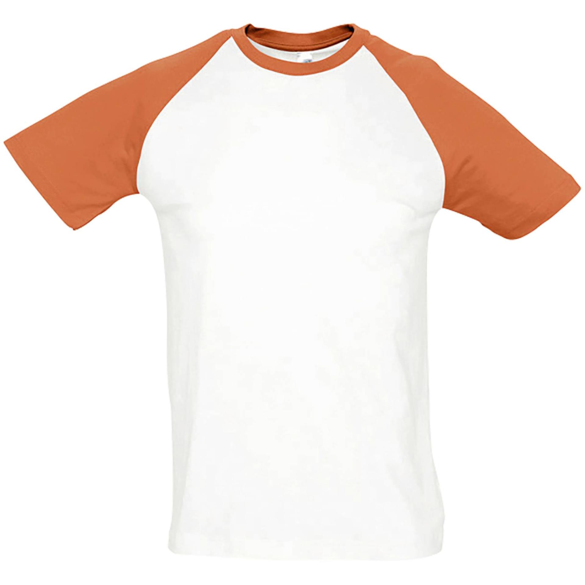 Teeshirt personnalisé Funky Sol's blanc/orange